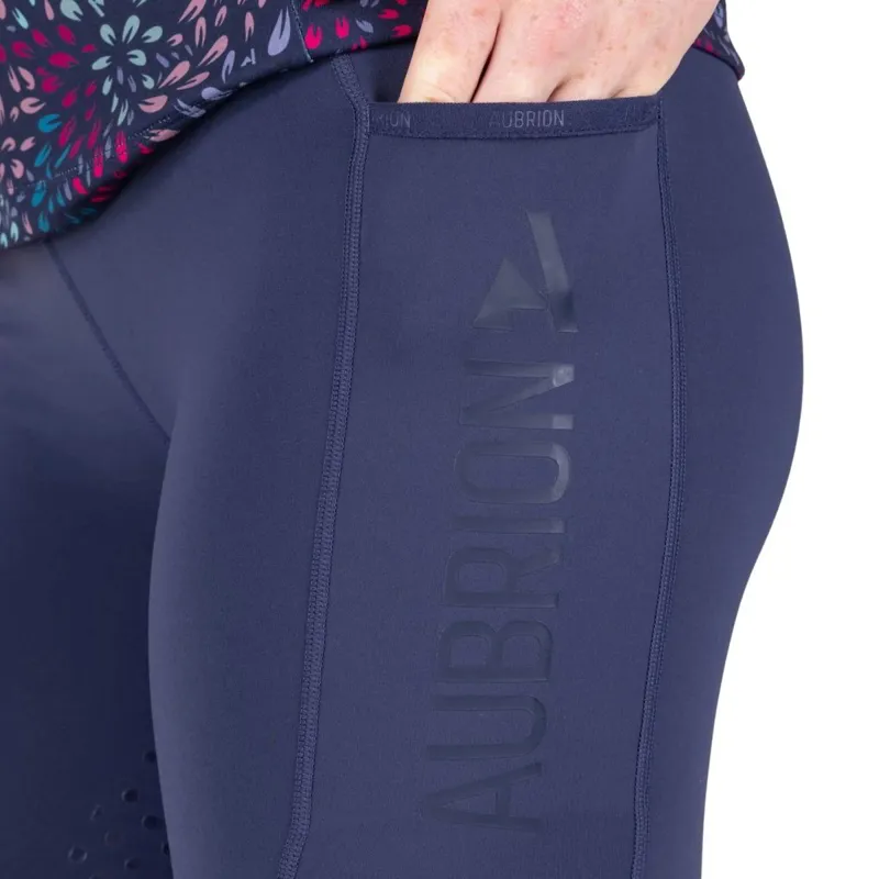 Aubrion React Non-Stop Knee Grip Women's Riding Tights - Midnight-6