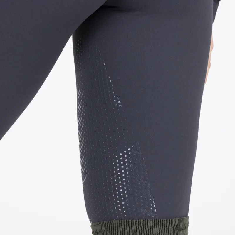 Aubrion React Winter Knee Grip Women's Riding Tights - Charcoal-4