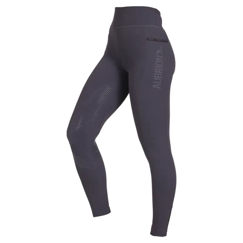 Aubrion React Winter Knee Grip Women's Riding Tights - Charcoal