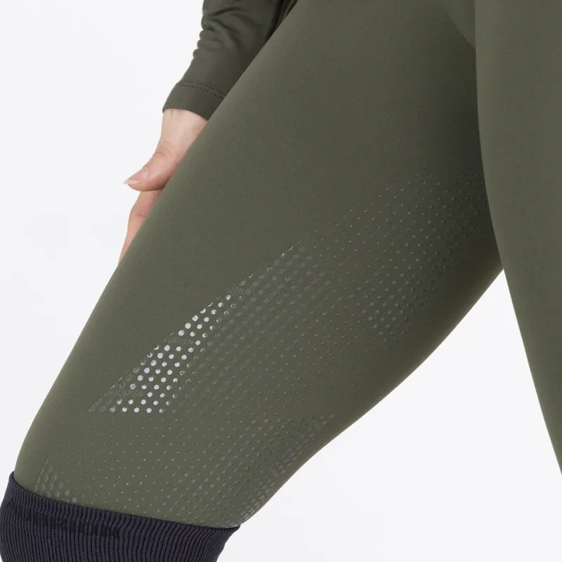 Aubrion React Winter Knee Grip Womens Riding Tights - Khaki-3