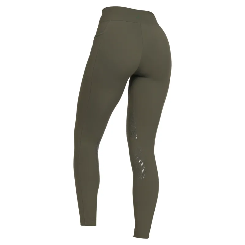 Aubrion React Winter Knee Grip Womens Riding Tights - Khaki-9