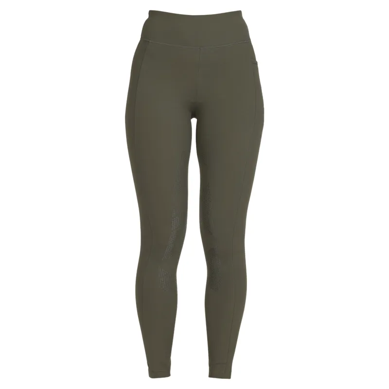 Aubrion React Winter Knee Grip Womens Riding Tights - Khaki-7