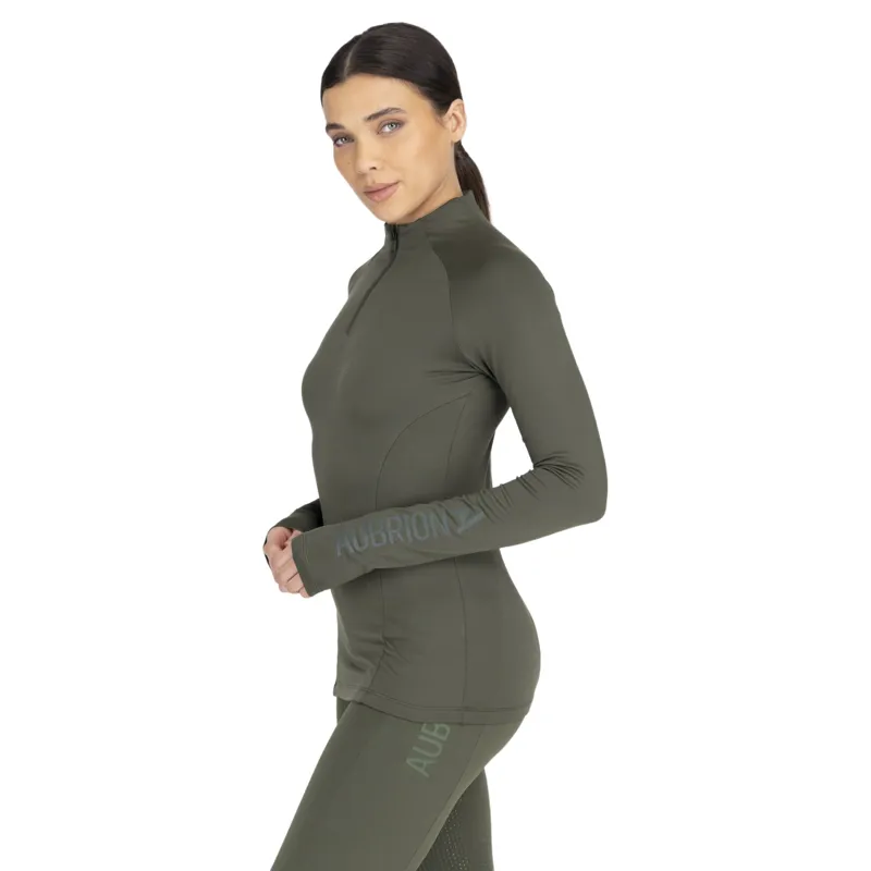 Aubrion React Women's Winter Long Sleeve Base Layer - Khaki-2