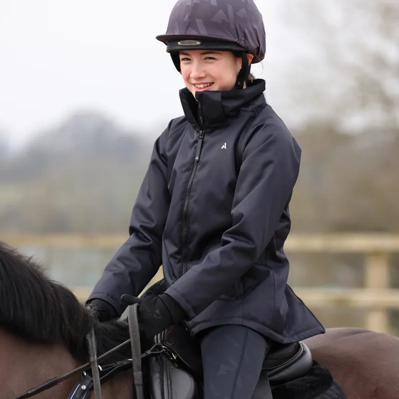 Aubrion React Young Rider Waterproof Mid Length Coat - Shadow-1