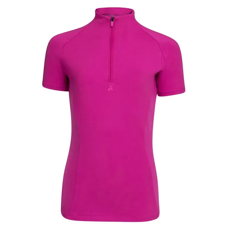 Aubrion React Youth Short Sleeve Base Layer - Fuchsia
