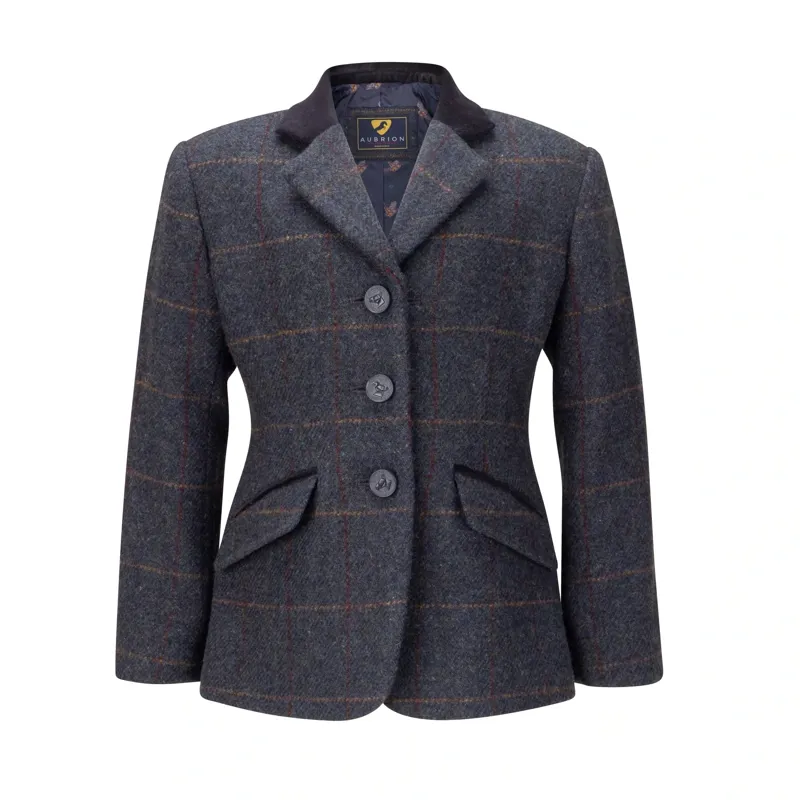 Aubrion Saratoga Youth Tweed Show Jacket - Juniper/Navy Check