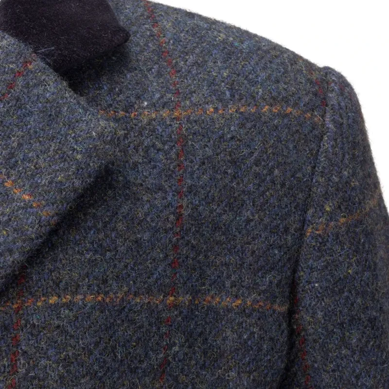 Aubrion Saratoga Youth Tweed Show Jacket - Juniper/Navy Check-4