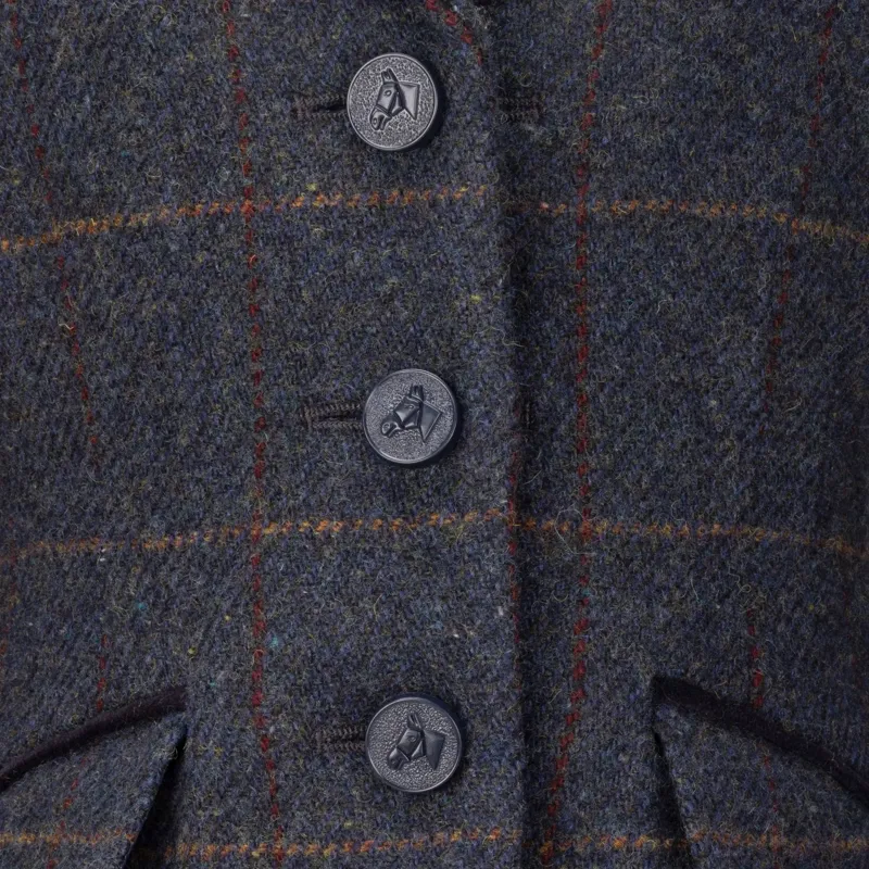 Aubrion Saratoga Youth Tweed Show Jacket - Juniper/Navy Check-8