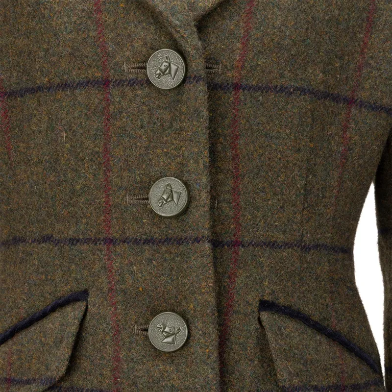 Aubrion Saratoga Junior Tweed Show Jacket - Spruce Green-3