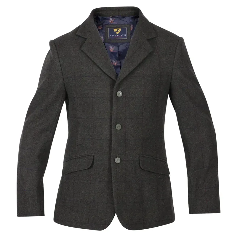 Aubrion Saratoga Men's Tweed Show Coat - Elm Green Check-1