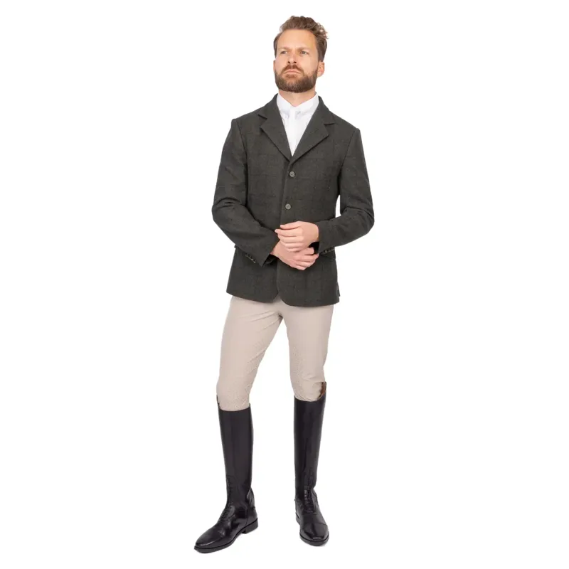 Aubrion Saratoga Men's Tweed Show Coat - Elm Green Check-3
