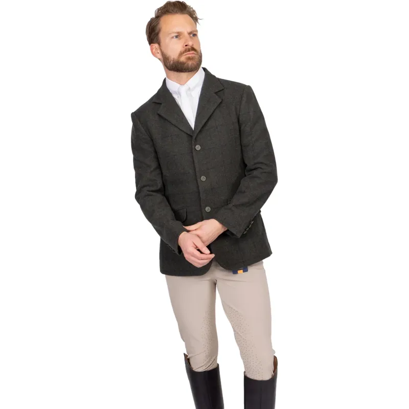 Aubrion Saratoga Men's Tweed Show Coat - Elm Green Check-7