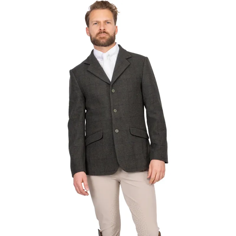 Aubrion Saratoga Men's Tweed Show Coat - Elm Green Check-8