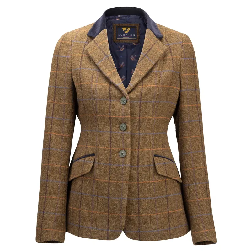 Aubrion Saratoga Women's Tweed Show Coat - Oak Brown