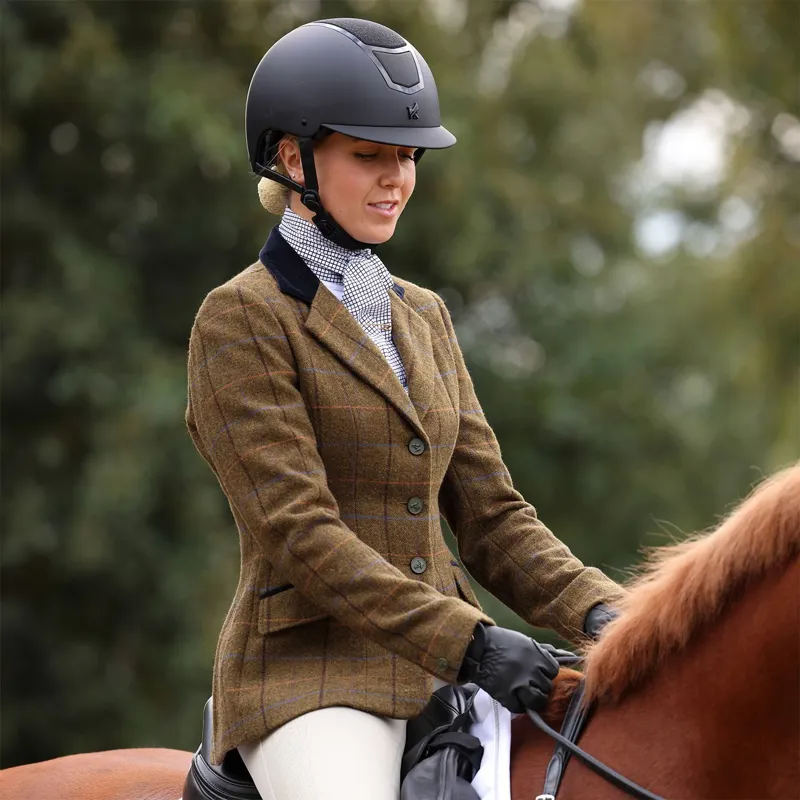 Aubrion Saratoga Women's Tweed Show Coat - Oak Brown-4