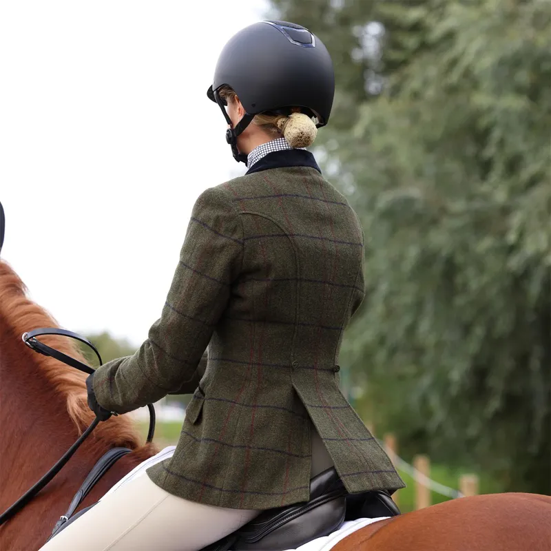 Aubrion Saratoga Women's Tweed Show Coat - Spruce Green-3