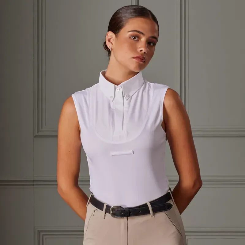 Aubrion Sleeveless Tie Women's Show Shirt - White