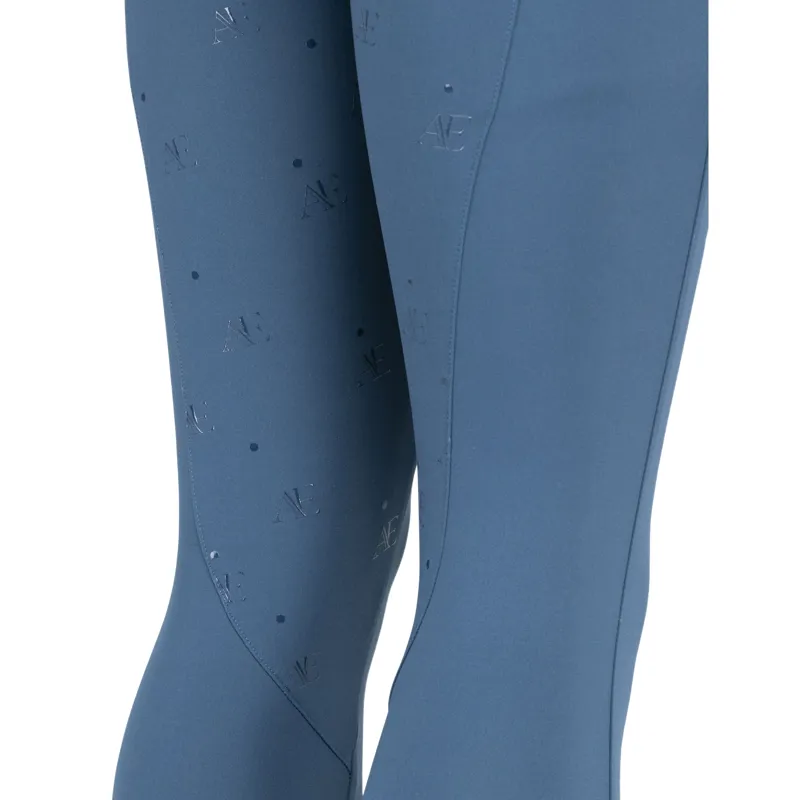 Aubrion Equestrian Winter Full Grip Junior Riding Tights - Estate Blue-5