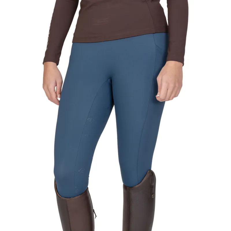 Aubrion Equestrian Winter Full Grip Women's Riding Tights - Estate Blue-1