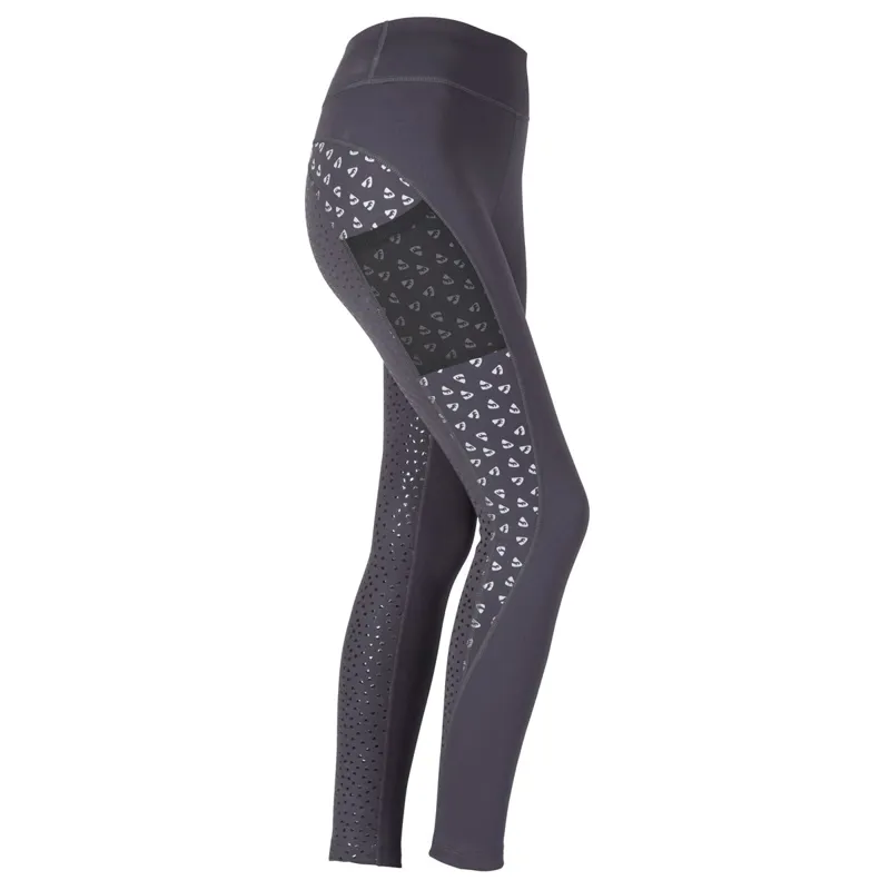 Aubrion Coombe Full Grip Ladies Winter Riding Tights - Reflective