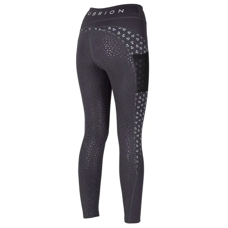 Aubrion Coombe Full Grip Ladies Winter Riding Tights - Reflective-1