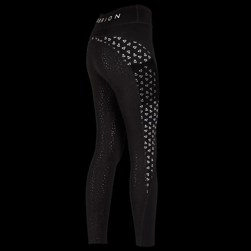 Aubrion Coombe Full Grip Ladies Winter Riding Tights - Reflective-2
