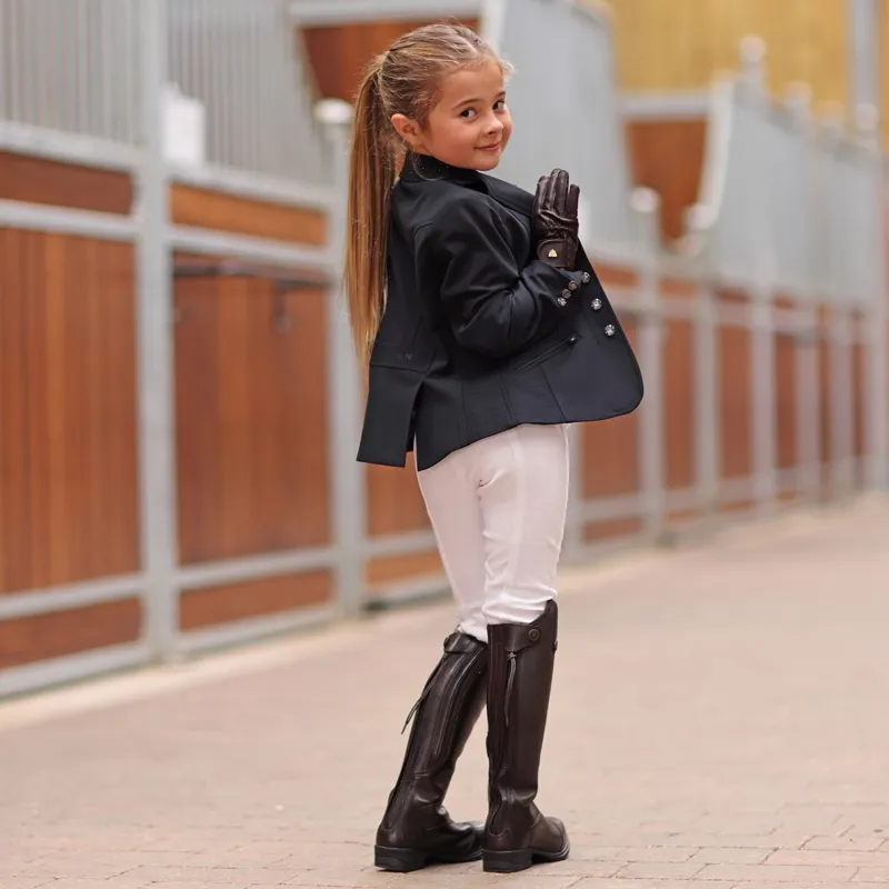 Aubrion Newton Junior Girls Show Coat - Black - 26in-3