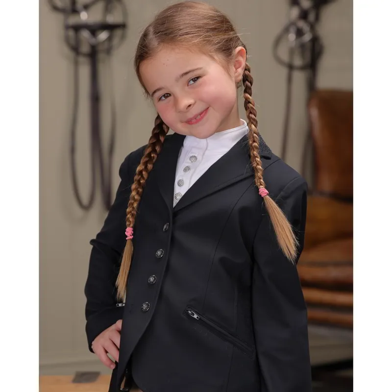 Aubrion Newton Junior Girls Show Coat - Black - 26in-2