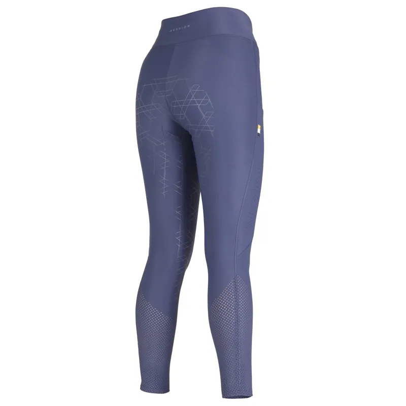 Aubrion Optima Air Full Grip Women's Riding Tights - Navy-2