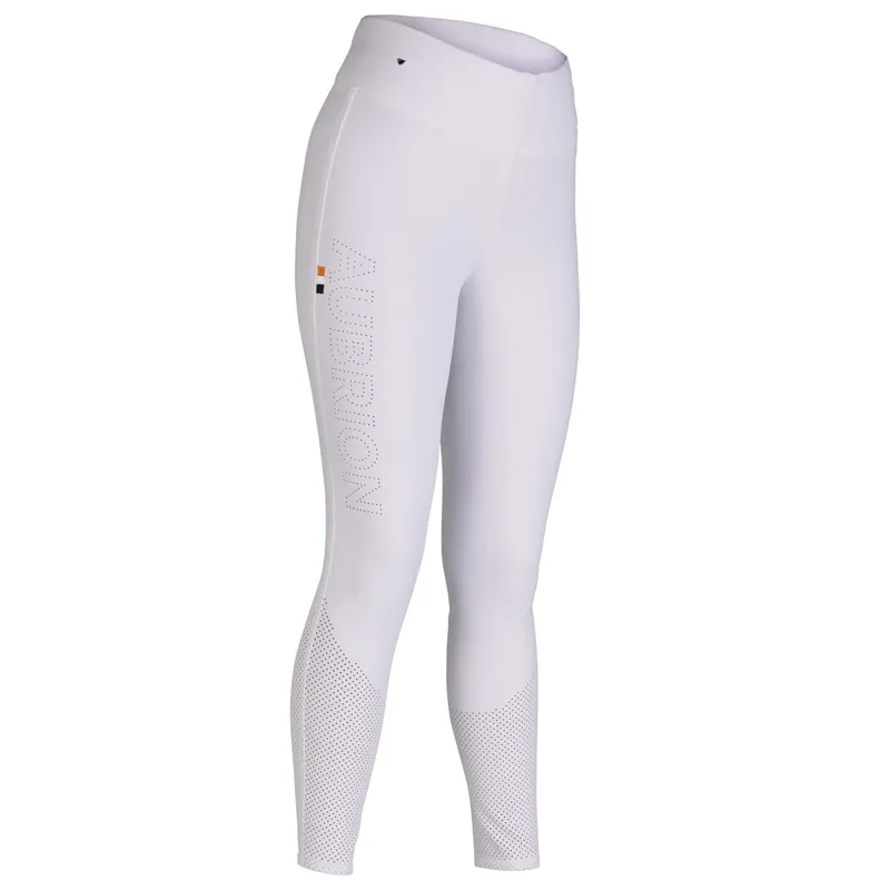 Aubrion Optima Air Full Grip Womens Competition Riding Tights - White-3