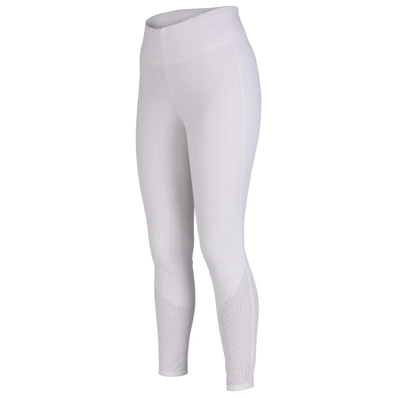 Aubrion Optima Air Full Grip Womens Competition Riding Tights - White-2