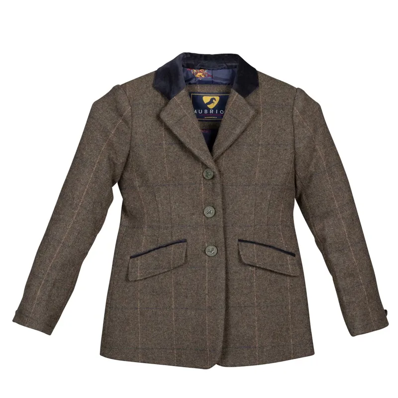 Aubrion Saratoga Youth Tweed Show Jacket - Green Check