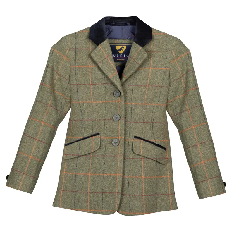 Aubrion Saratoga Childs Tweed Show Coat - Red/Yellow/Blue