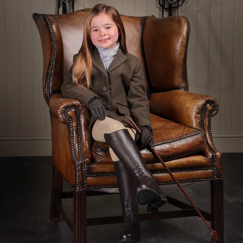 Aubrion Saratoga Youth Tweed Show Jacket - Green Check-2