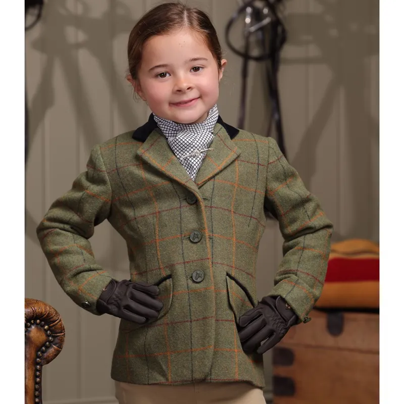 Aubrion Saratoga Childs Tweed Show Coat - Red/Yellow/Blue-3