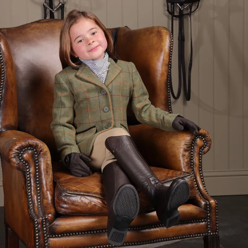 Aubrion Saratoga Childs Tweed Show Coat - Red/Yellow/Blue-2
