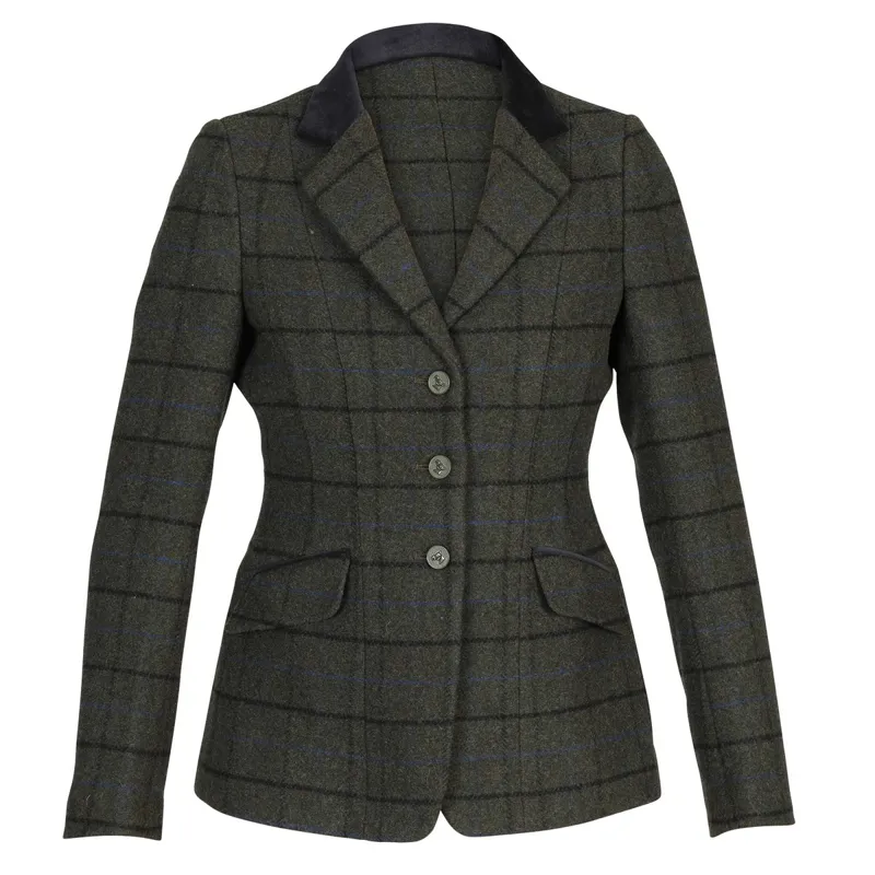 Aubrion Saratoga Ladies Tweed Show Coat - Dark Green Check