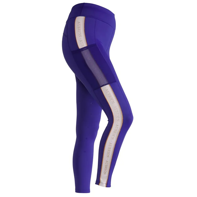 Aubrion Team Shield Knee Grip Womens Winter Riding Tights - Blue