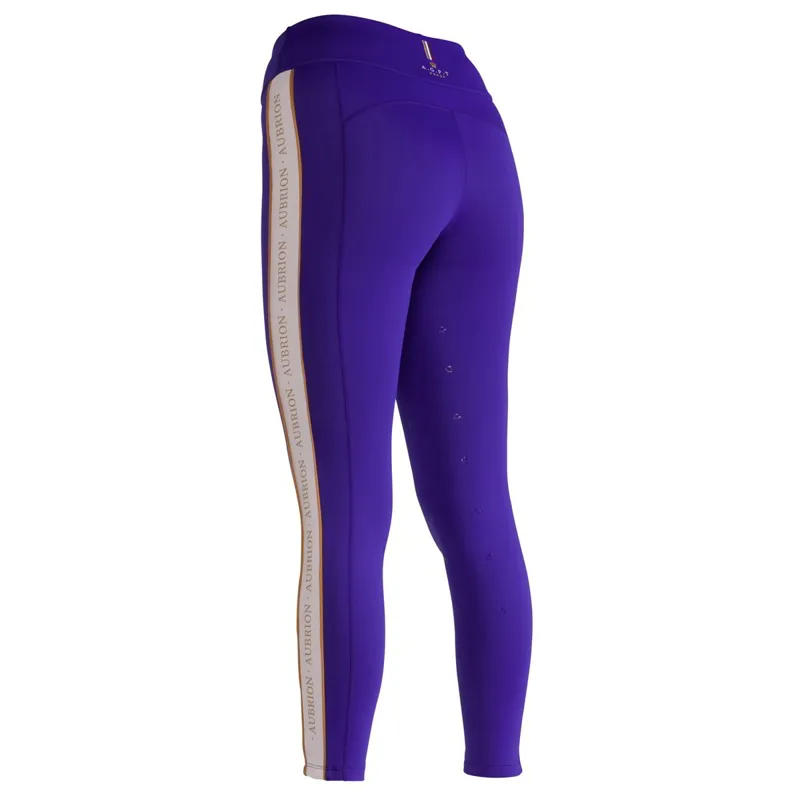 Aubrion Team Shield Knee Grip Womens Winter Riding Tights - Blue-1