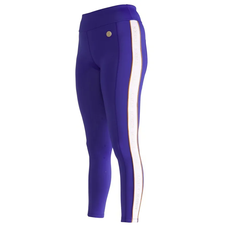Aubrion Team Shield Knee Grip Womens Winter Riding Tights - Blue-2