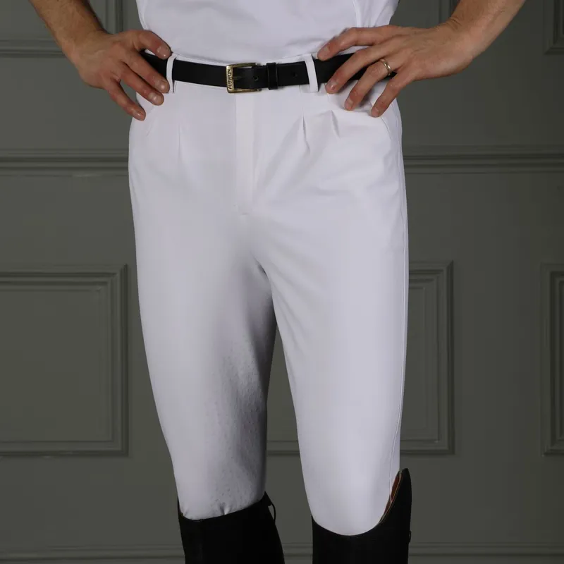 Aubrion Walton Knee Grip Men's Competition Breeches - White-2