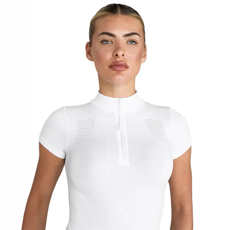 Aztec Diamond 3D Woven Women's Show Shirt - White