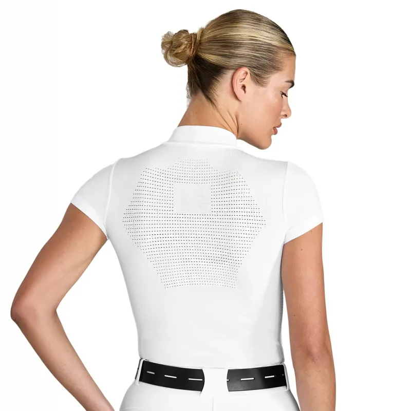 Aztec Diamond 3D Woven Women's Show Shirt - White-1