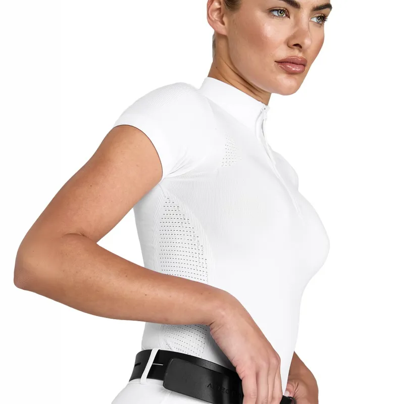 Aztec Diamond 3D Woven Women's Show Shirt - White-2