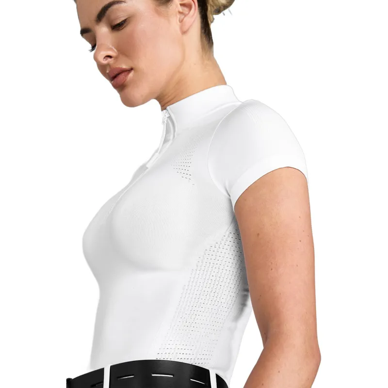Aztec Diamond 3D Woven Women's Show Shirt - White-3