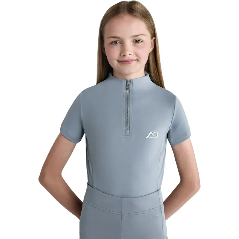 Aztec Diamond Young Rider Short Sleeve Junior Base Layer - Ash Blue