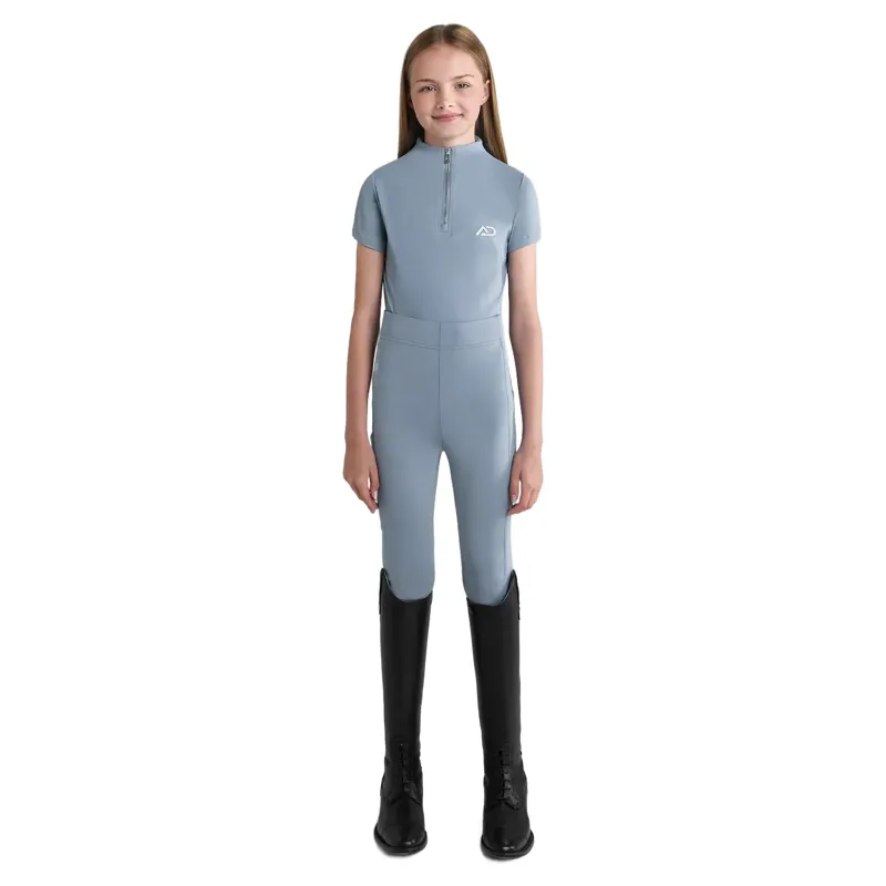 Aztec Diamond Young Rider Short Sleeve Junior Base Layer - Ash Blue-2
