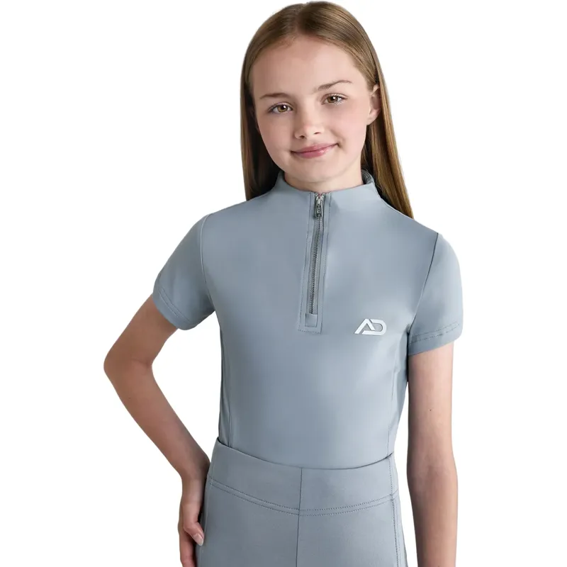 Aztec Diamond Young Rider Short Sleeve Junior Base Layer - Ash Blue-4