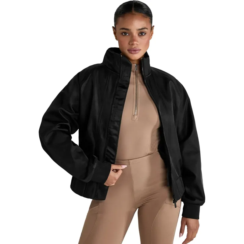 Aztec Diamond Bomber Jacket - Black