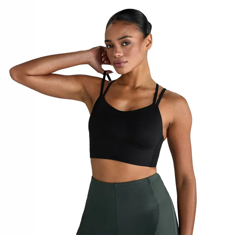 Aztec Diamond Bonded Women's Sports Bra - Black-2